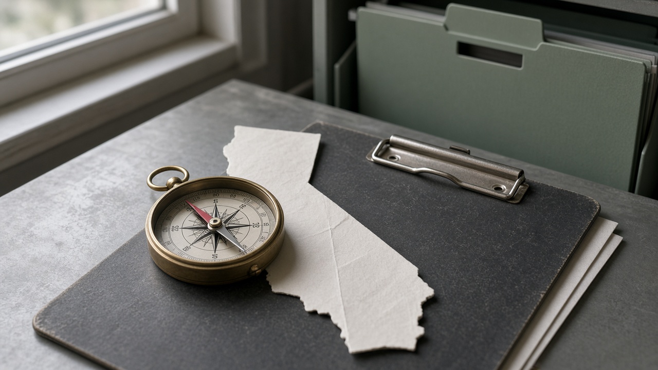 Addiction treatment near me parchment California outline on cork with one brass pin