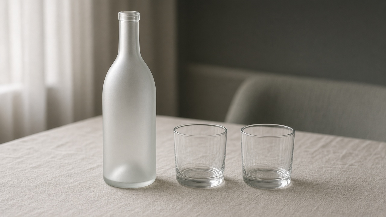 Treatment for alcoholism tray with three unprinted blister wallets and a water tumbler
